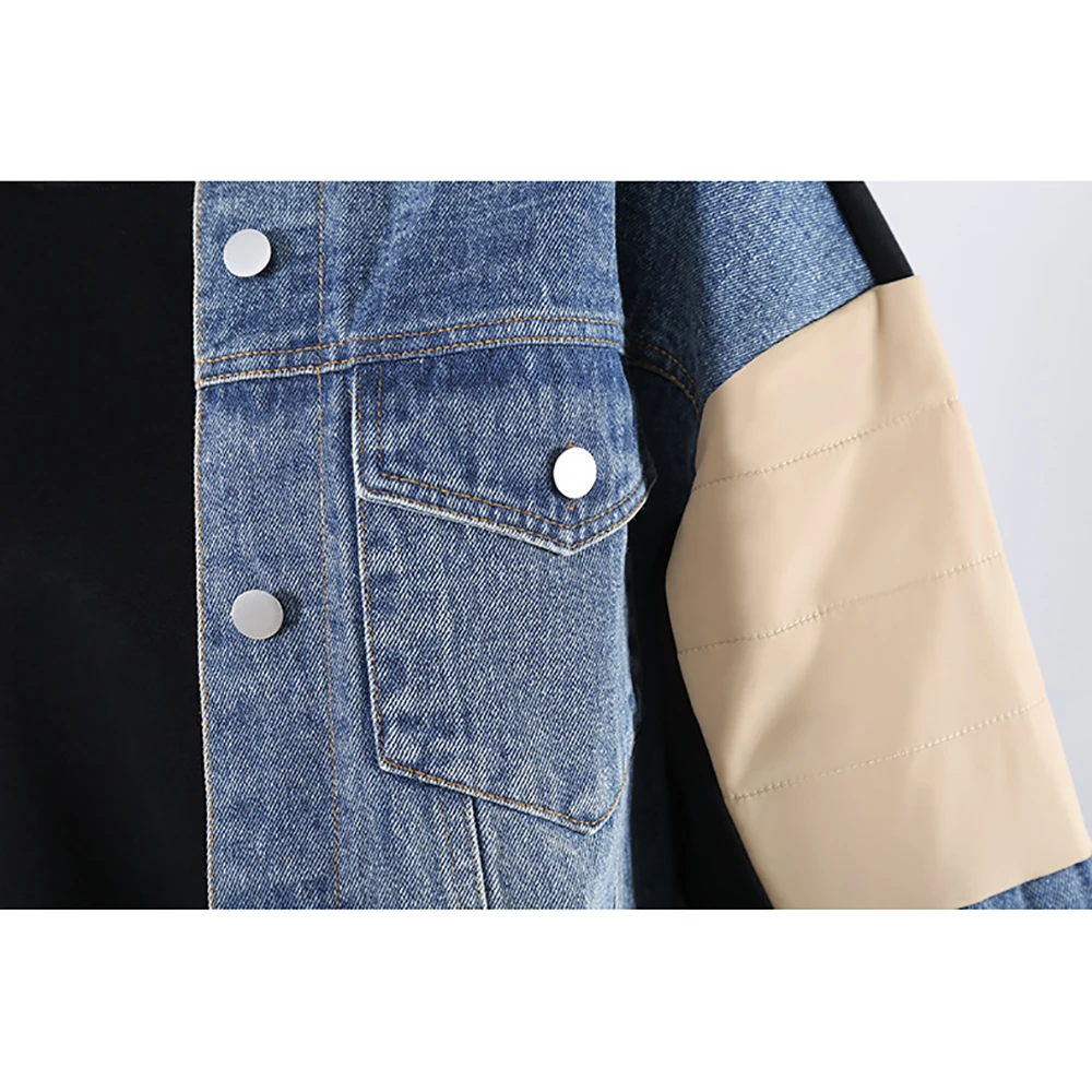 

YUANYUANJYCO Autumn Spring Women Regular Length Casual Cotton Sweatshirt WYMS21 Fashion Patchwork Long Sleeve O-Neck Clothes