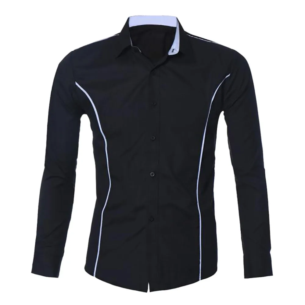 Рубашка Chemise Homme, с длинным рукавом, на пуговицах, лето, осень, мужская повседневная одежда, облегающая, на каждый день, для мужчин, s, модные футболки, однотонный, хлопок, для пляжа C