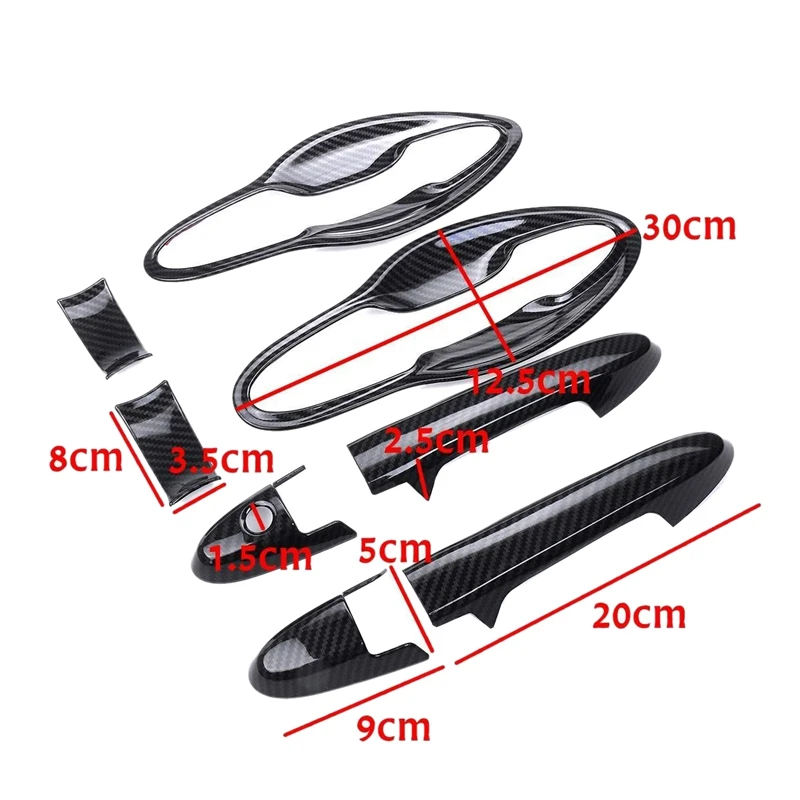 Автомобильная ручка для передней двери из углеродного волокна + наклейка задней