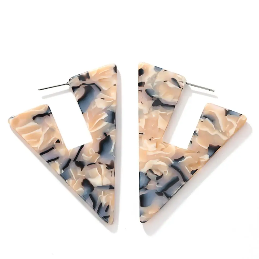 New 2021 Bohemian Triangle Acrylic Earrings For Women Personality Party Drop Earring 7 Colors Christmas Jewelry | Украшения и