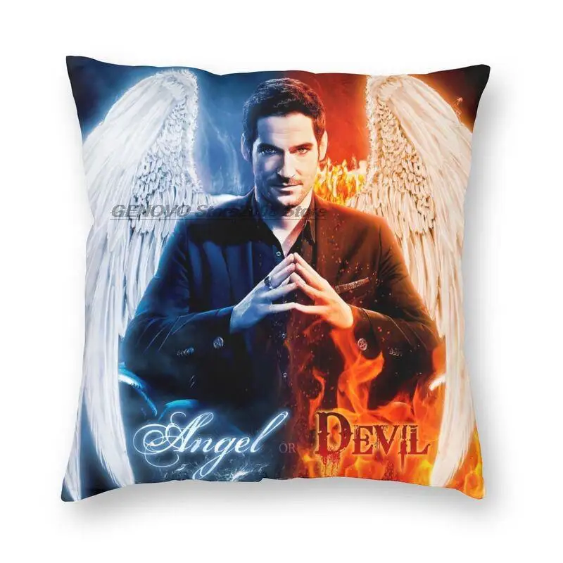 

Nordic Stil Lucifer Engel Oder Teufel Werfen Kissen Fall Dekoration Benutzerdefinierte Tv Zeigen Kissen Abdeckung 40x40cm Kissen