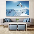 Картина на холсте с изображением катания на лыжах экстремальных видов спорта плакаты и принты Снежная гора крыло Летающая стена картины для гостиной дома