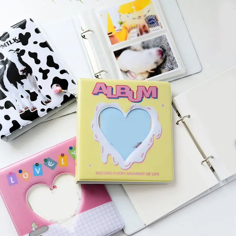 

4/6 Inches Photocard Holder Photo Album Hollow Out Love Model Vintage Photo Holder Holds Photo Sticker Album Card Bag