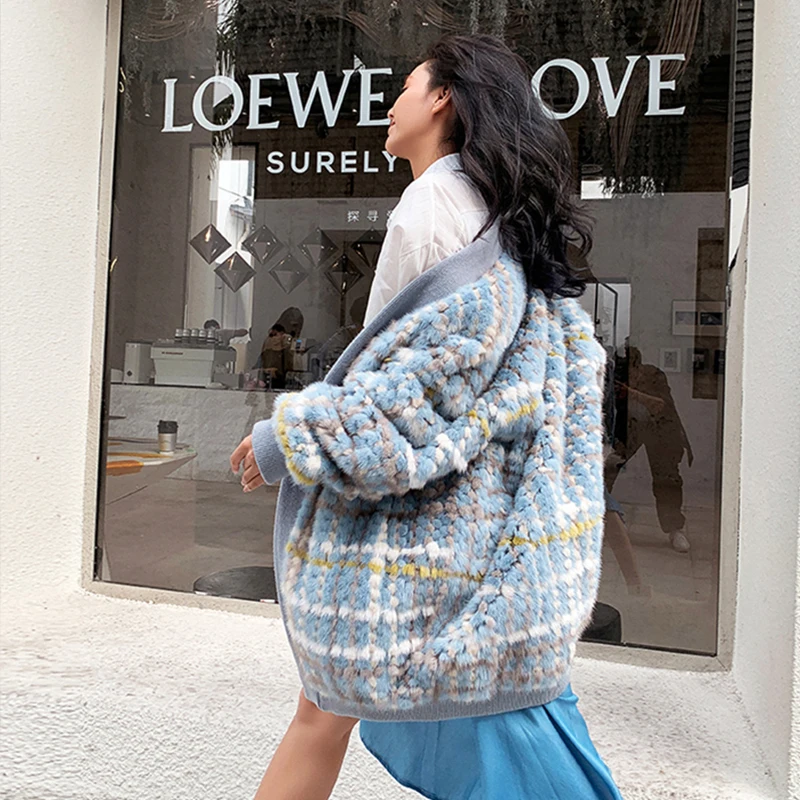 Зимняя импортная фиолетовая стандартная бархатная норковая шуба Ftangaiur 2021