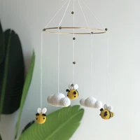 bee shape baby crib mobile rattles toy knitting balls newborn boys girls cot hanging pendants bed bell infant room decoration