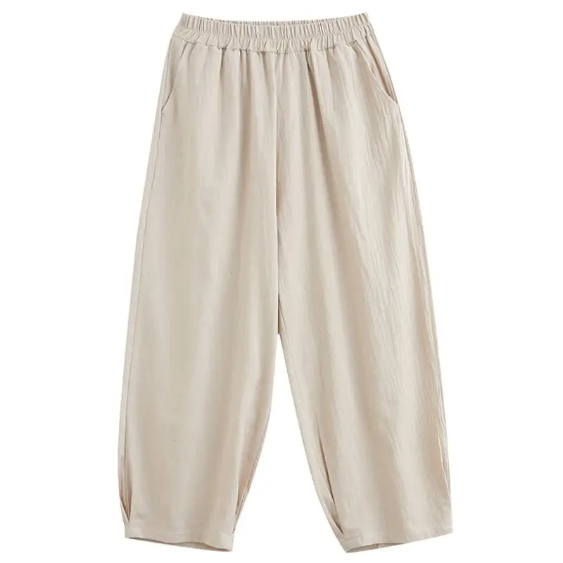 Женские свободные брюки Капри SeYionLer повседневные шаровары с высокой талией