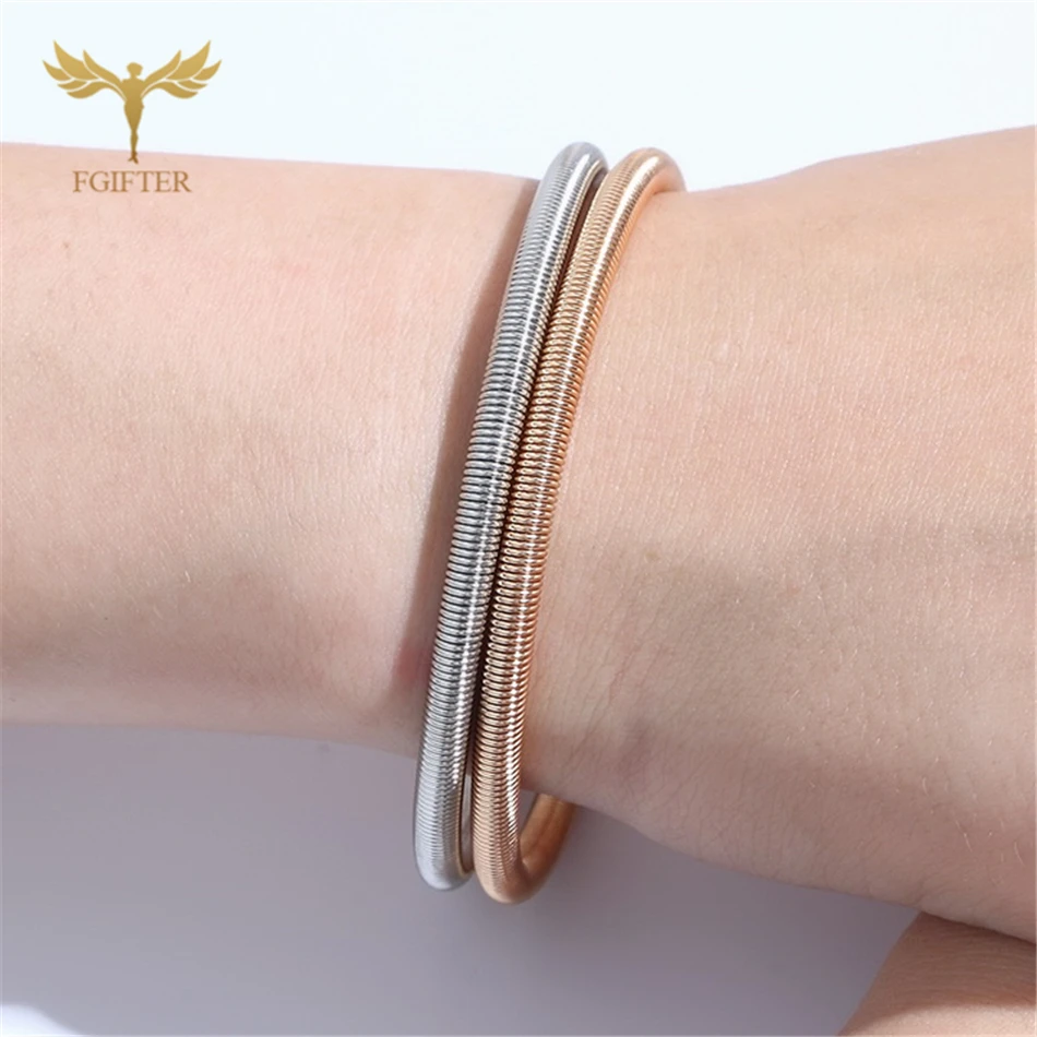 

Cute Girl Accessoires 2 PC Spring Bracelets for Teens Couple Chain Funny Toy Bangles Stainless Steel Jewelry Gift Christmas 2022