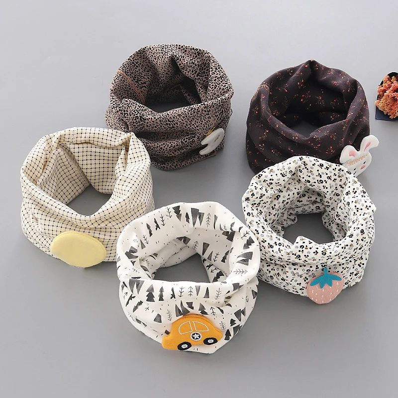 

Cute Cartoon Baby Scarf Soft Cotton Printed Baby Girl Boy Scarves Outdoor Windproof Spring Autumn Warm Kids Children Neck Warmer