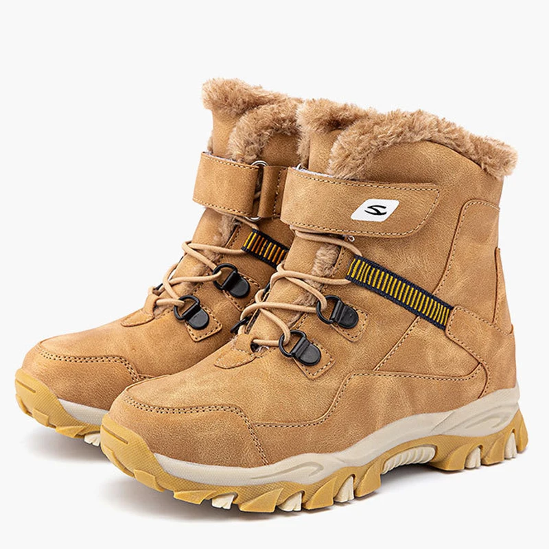 High Quality Boys Winter Snow Boots 2021 New Platform Warm Cotton Shoes Anti-slip Rubber Sneakers For Big Kids Size 28-40 | Мать и