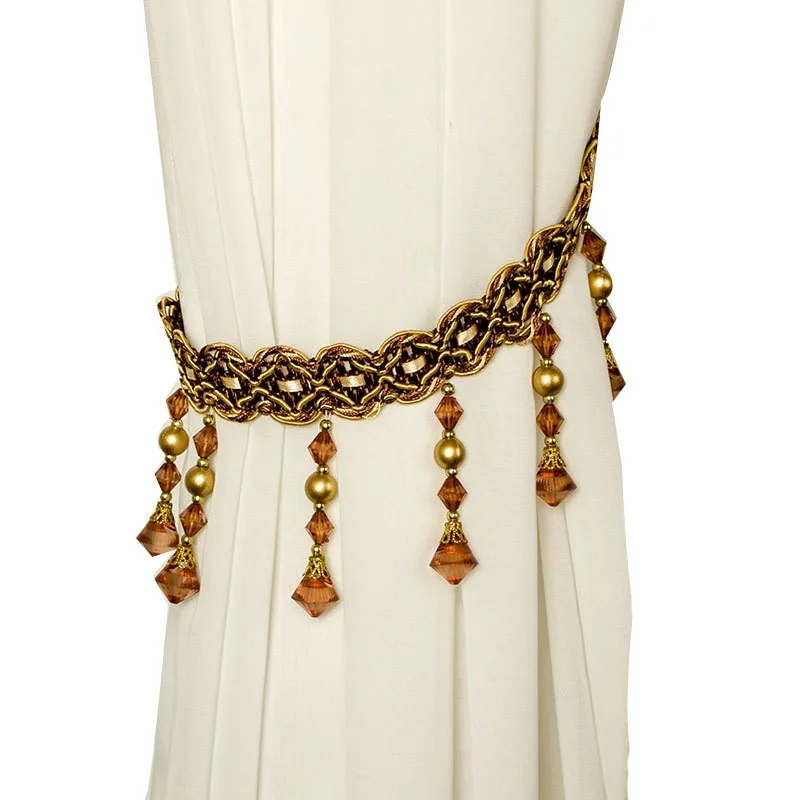 

Bead Curtain Buckle Decor Accessories Clips Curtain Holders Roman Style 1Pc Curtain Tie Backs Rope Tiebacks Acrylic