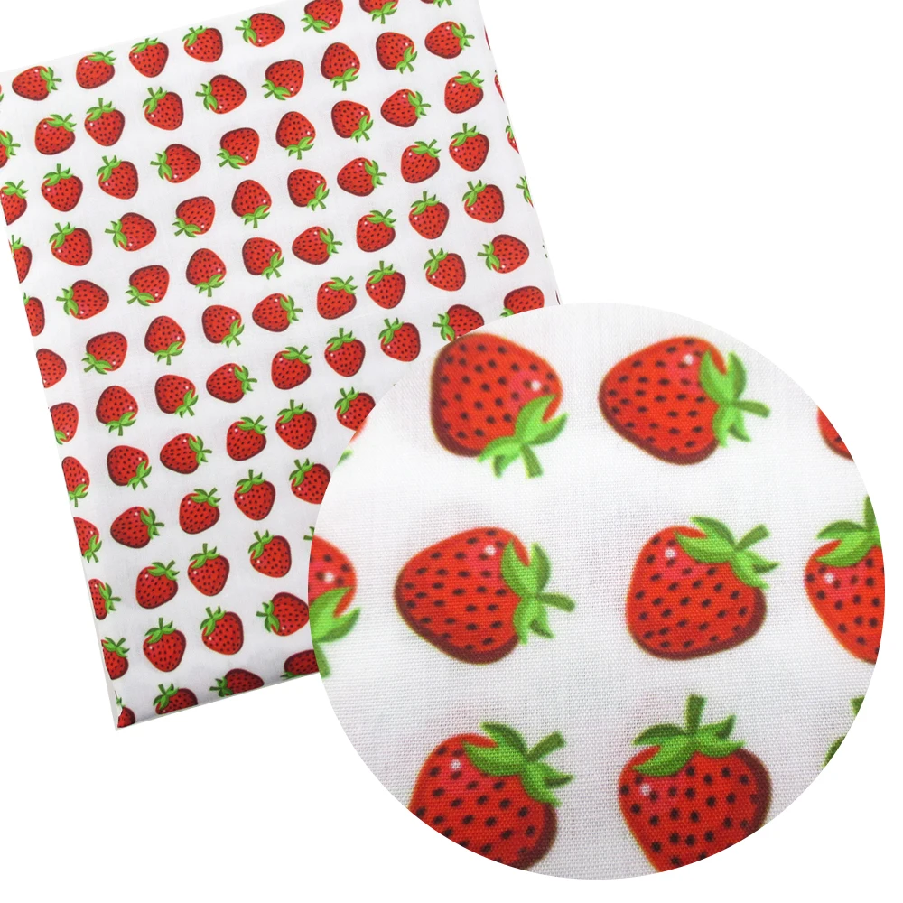 Лоскутная ткань из полиэстера и хлопка в виде клубники для детского домашнего