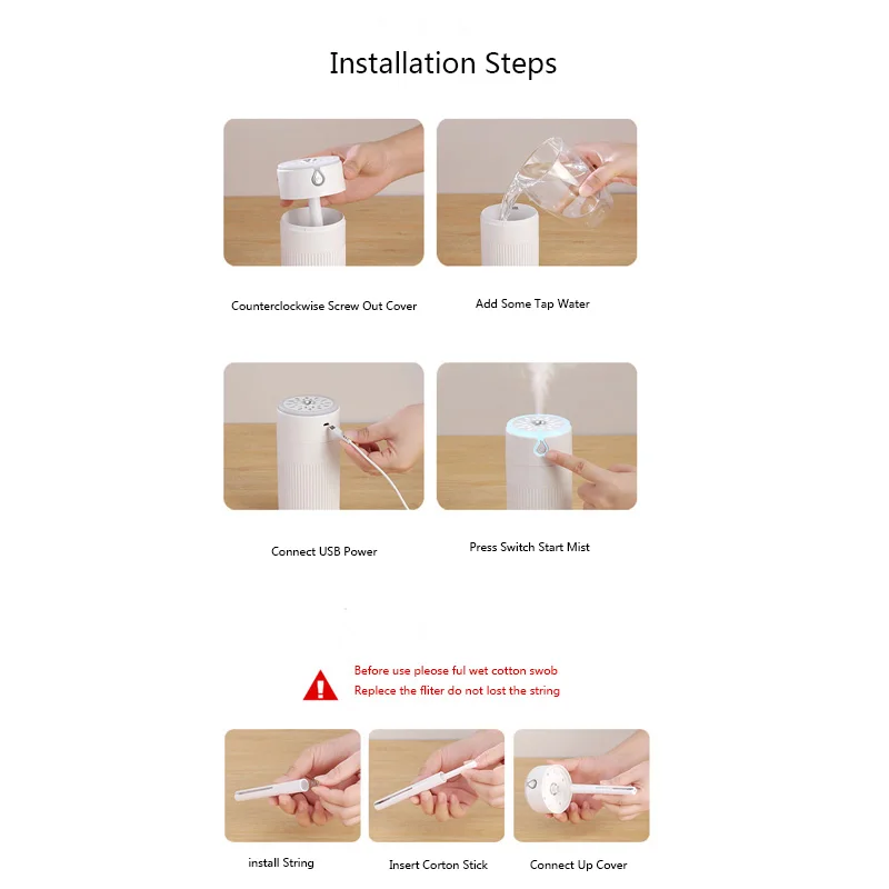 

420ML New Creative Cool Leaf Humidifier USB Mini Mute Humidificador With Colorful Lights For Office Home Bedroom Car