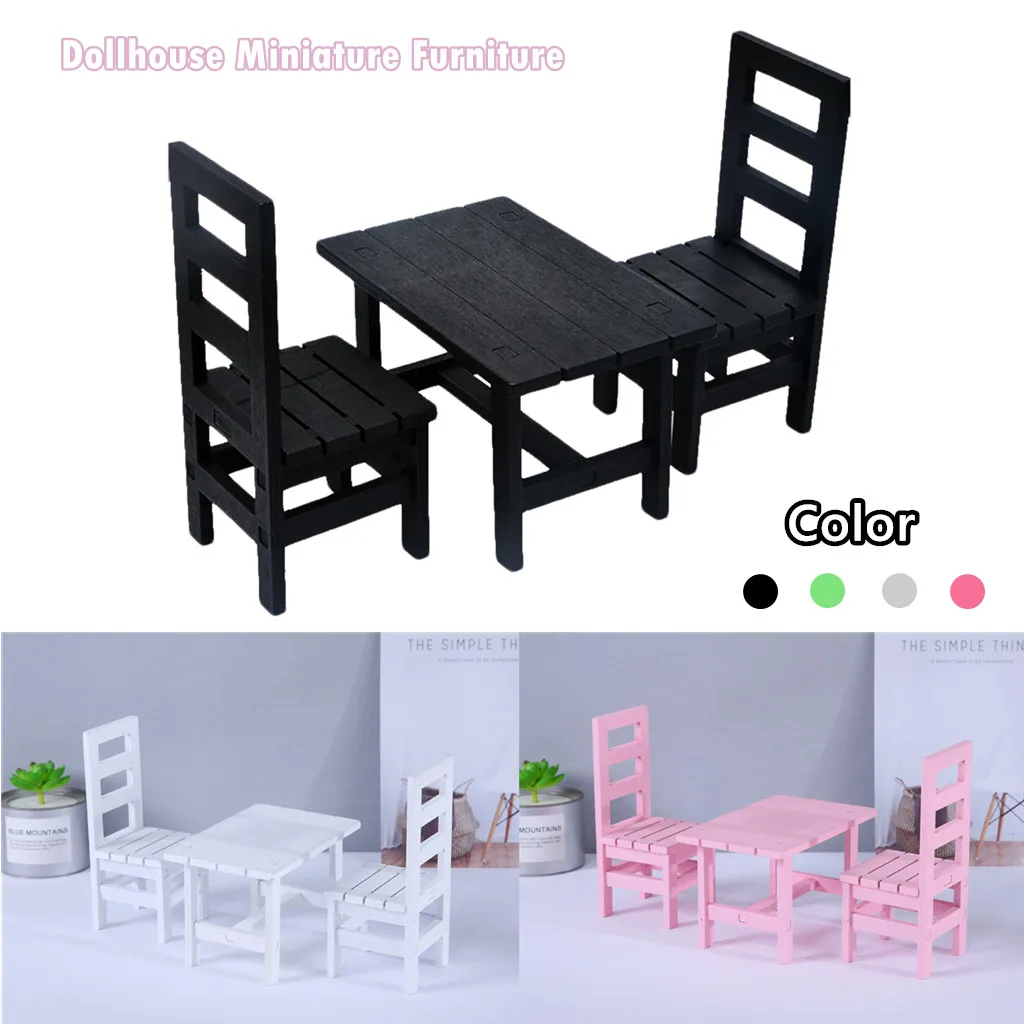 1:12 имитация кукольного домика миниатюрная мебель сцена Деревянный DIY стол стул