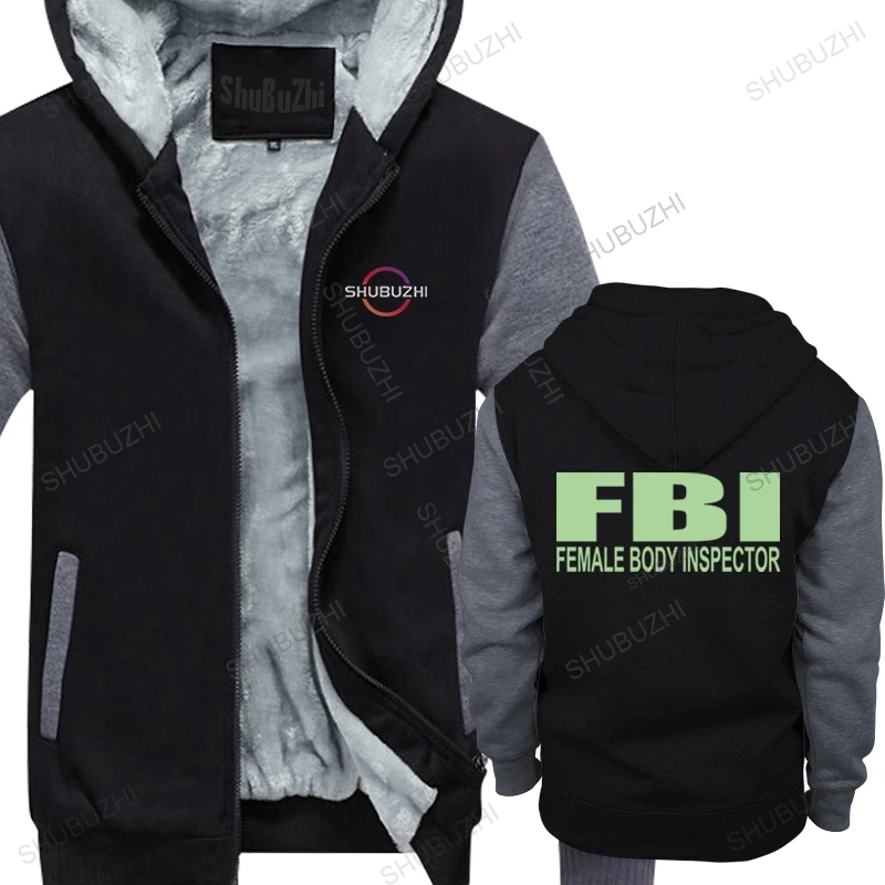 Зимняя мужская брендовая толстовка с капюшоном FBI Женское боди-инспектор черные