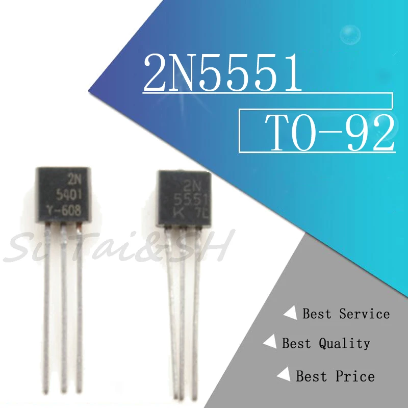 50 шт./лот транзистор DIP 2N5551 2N5401 5551 5401 TO 92 (25 шт. * + 25 2N5551)|Интегральные схемы| |