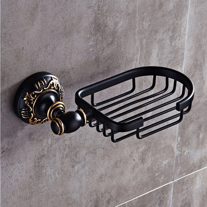 

High Quality Bathroom Soap Holder Soap Dish Black Soap Rack Soap Basket Soap Container Bathroom Accessories