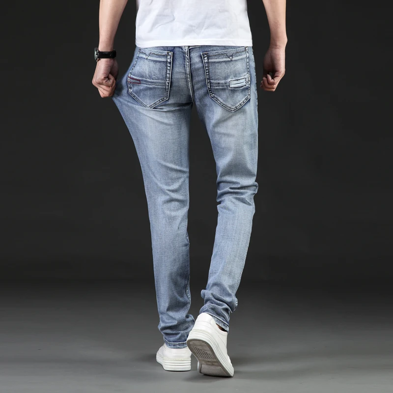 

2020 Autumn New Arrival Fashion Brand Men Jeans Washed Slim Jeans For Men Casual Pants Plus Size 40 42 44 46