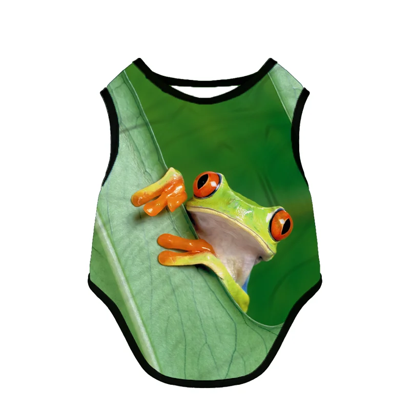 

Cool Fashion Pet Clothes Animal Frog Printing 3D Printing Pet Vest Cat Vest Mesh Breathable Vest Free Shipping Dog Clothes