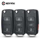 KEYYOU 10 шт. 234 кнопочный чехол для дистанционного ключа для Skoda Octavia VW Volkswagen Golf Mk6 Tiguan Polo Passat CC сменный чехол для сиденья