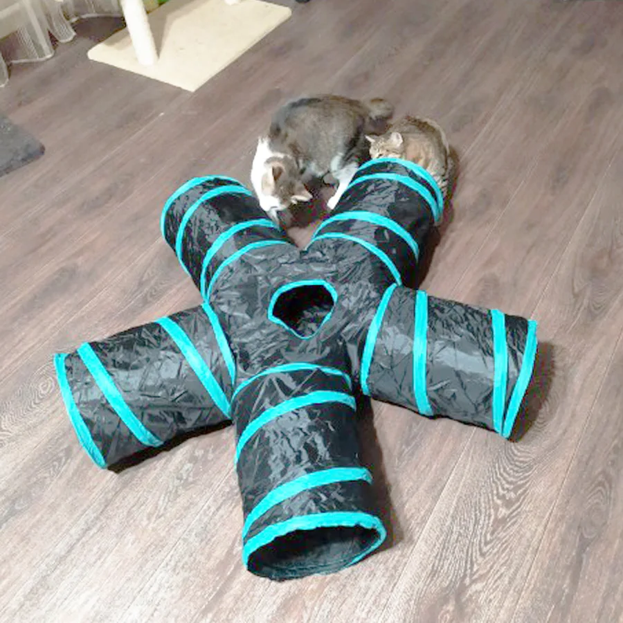 Складной туннель для кошек использования в помещении и на улице тренировочная