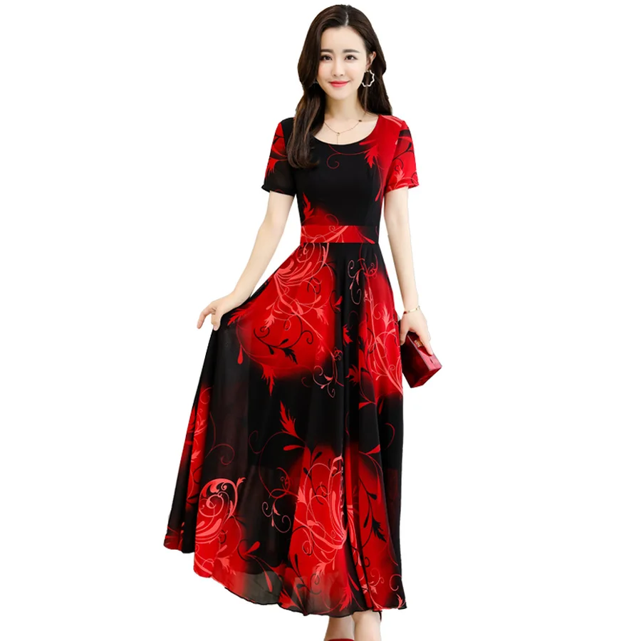 

2021 Spring Summer Beach Vacation Chiffon Maxi Dress Plus Size Floral Vintage Runway Dress Women Bodycon Party Elegant Vestidos