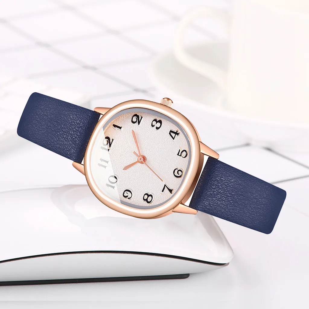 

Simple Square Women Watches Rose Gold Dial Leather Belt Ladies Quartz watch Casual Girl Clock reloj mujer Gifts /d