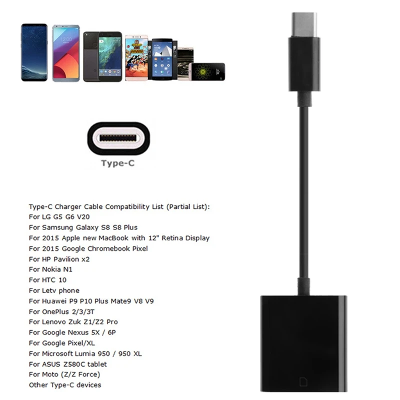 USB Type C To SD Card Camera Reader OTG Adapter Cable For Android Phone Tablet PC |