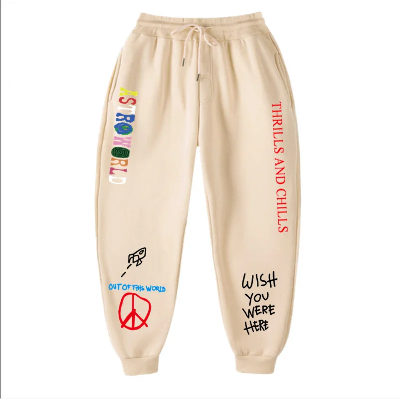 

Pantalones de chándal con letras impresas para hombre y mujer, ropa informal estilo Hip Hop, para Otoño e Invierno