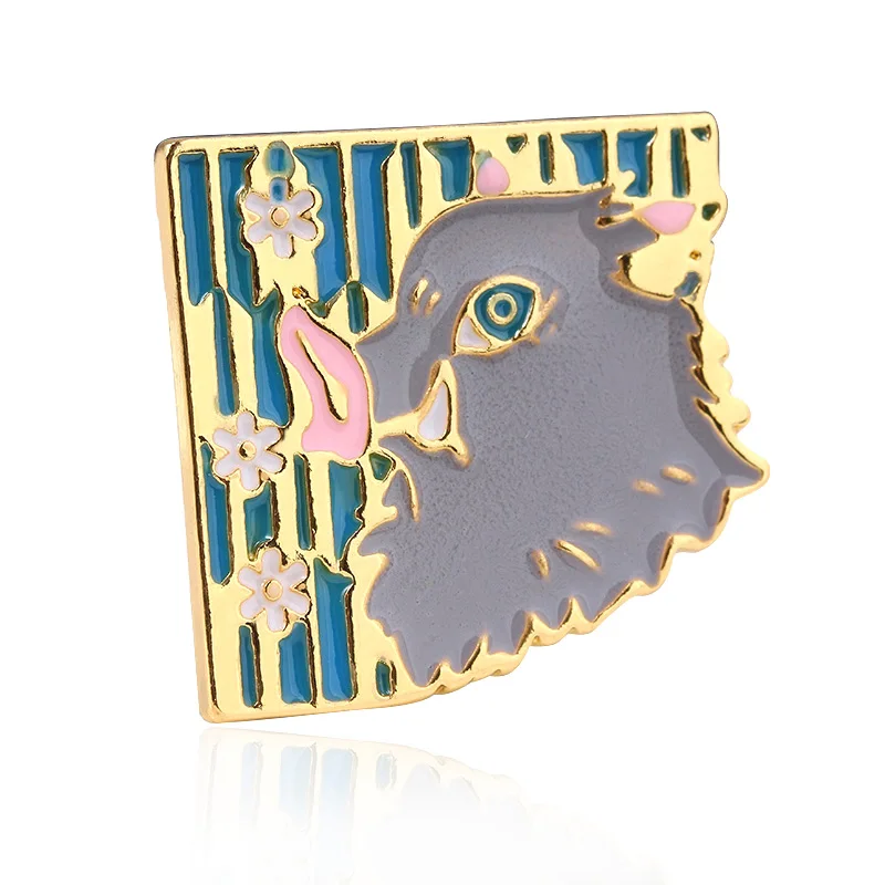 Brooch Серьги Kimetsu no Yaiba, Demon Slayer, Kamado Tanjirou, косплей, клипсы для женщин и мужчин, 1:1 ювелирные изделия на заказ, Прямая поставка - Окраска металла: Brooch