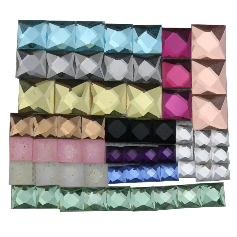 100 шт 6 мм квадратный бусы из стекла и камней с плоской клеящейся задней