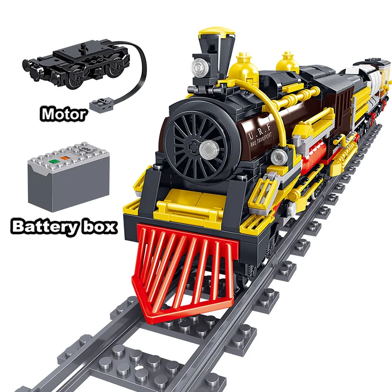 

1464PCS City Railway Electric rail train blocks Building Blocks High-tech Track Train figures bricks Toys For Boys