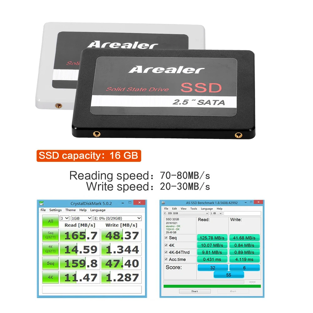 Arealer SSD 64 ГБ 128 1 ТБ 2,5 дюймов твердотельный накопитель SATA3.0 твердотельный накопитель(SSD) Высокое Скорость хранения для настольного компьютера ноутбука