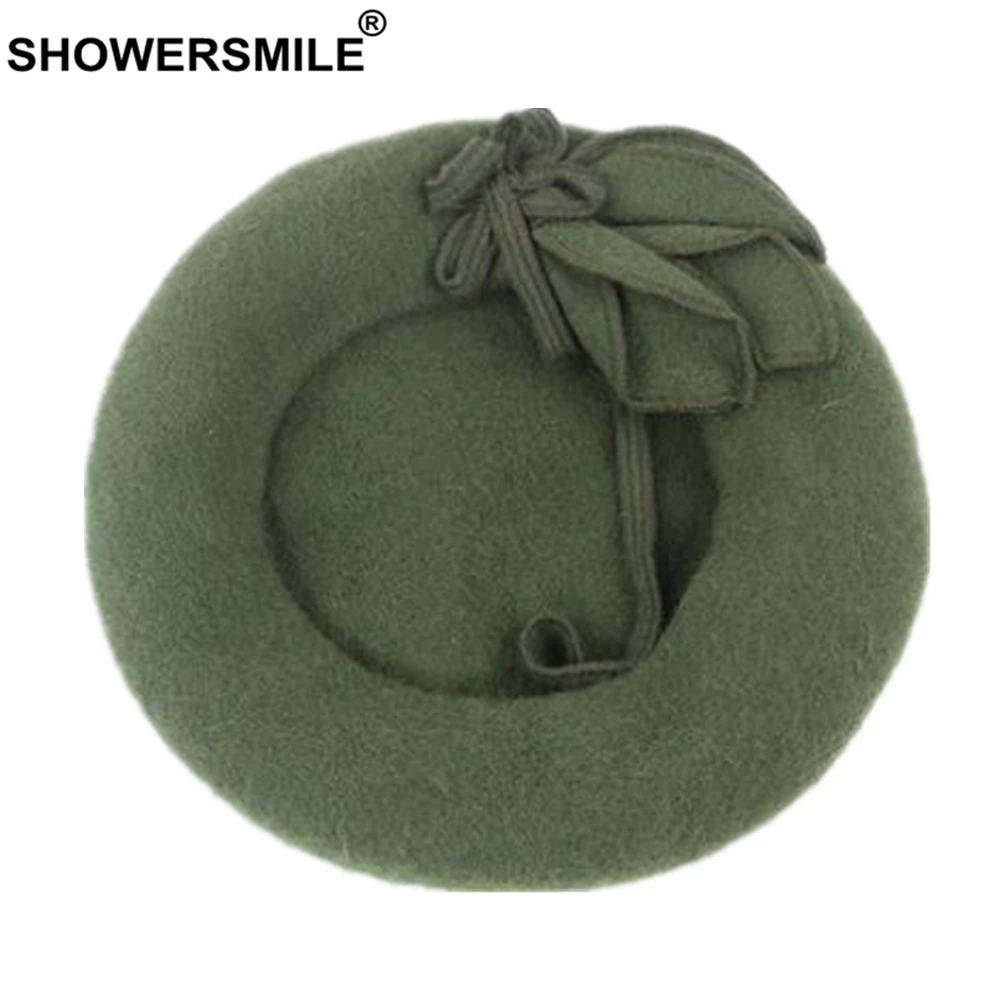 Шерстяные береты SHOWERSMILE женские шапки красные французские Женские винтажные