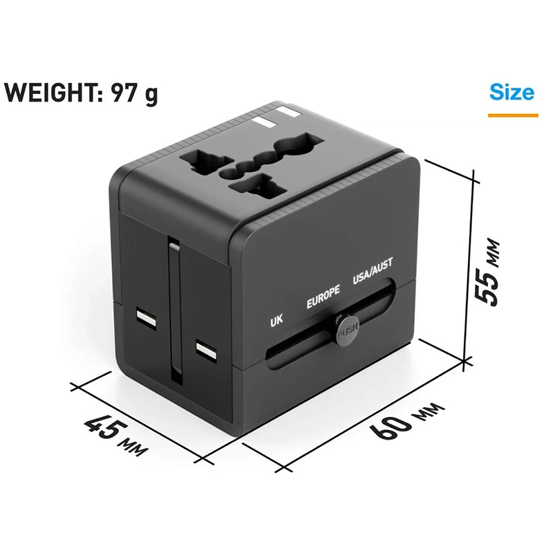 TIPTOP многофункциональный адаптер для путешествий США ЕС Великобритании