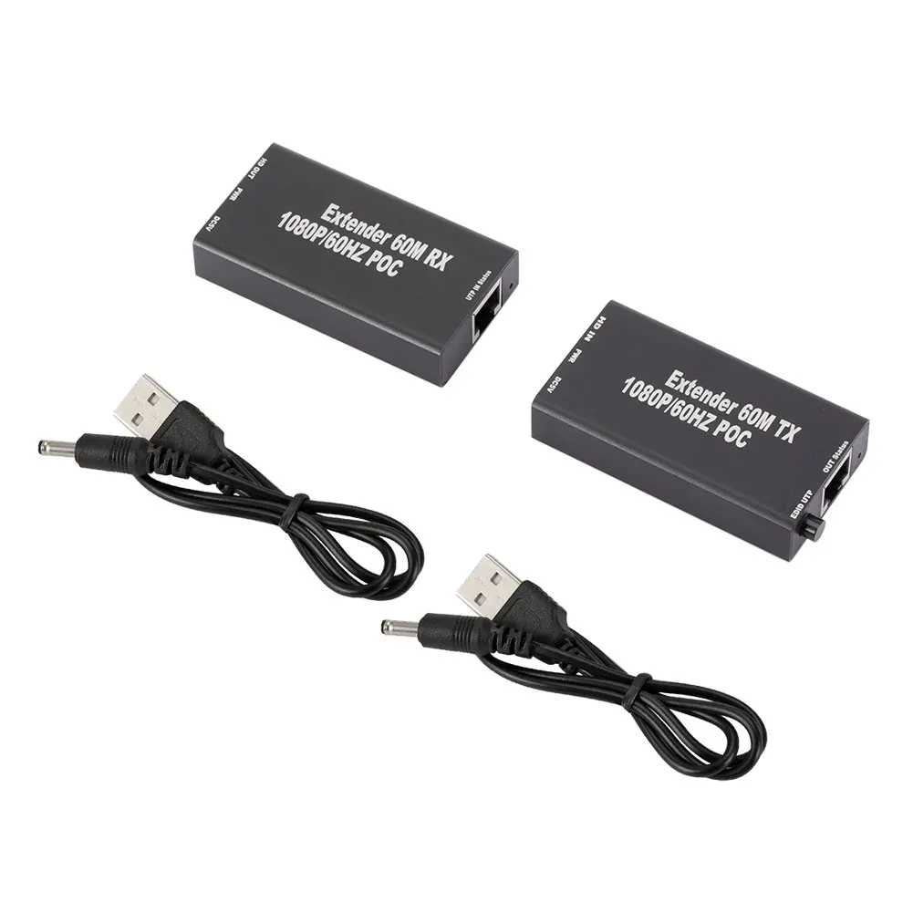 

HDMI-Compatible Network Cable Extender 2 in1Transmitter Receiver HDMI-Compatible Turn To RJ45 Network Extender with 2 USB Cables