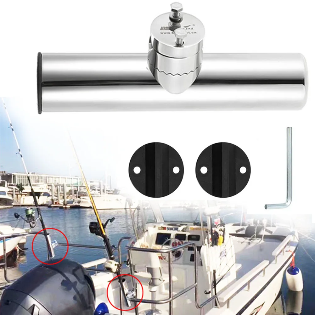 

For 19-25mm Wear Resistance Marine Boat Rail Mount Stainless Steel Fishing Rod Holder Horizontal With Gasket Vertical Adjustable