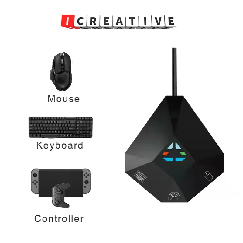 

ICREATIVE PC Keyboard Mice Game Keyboard Mouse Converter Adapter for Switch/PS4/PS3/X-BOX ONE/360 Game Console Game Accessories