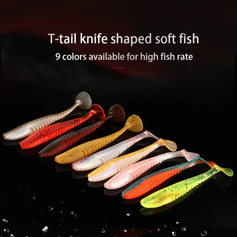 

5PCS Luya fishing lure fish tail soft fish knife 11cm 5g simulation soft fishing lure T fish tail bionic fishing lure
