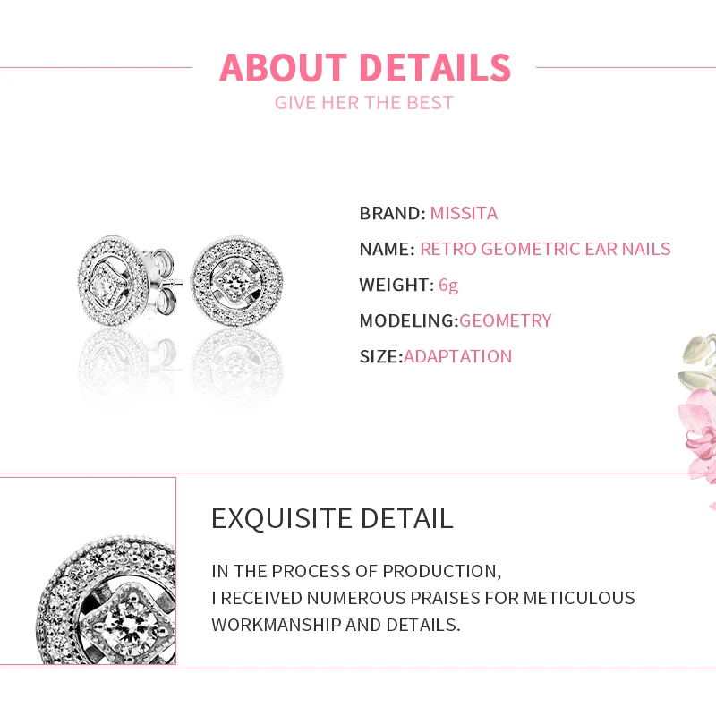 

MISSITA 2019 NEW Luxury Zircon Geometric Earrings for Women Simple Fashion Jewelry Anniversary Daily Life Gift Dropshipping