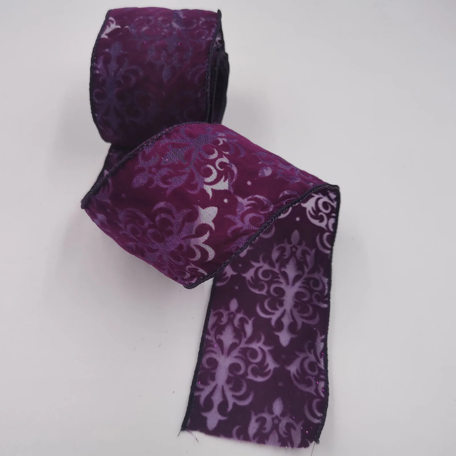 Декоративная фиолетовая бархатная лента с краями 25 ярдов 63 мм | Дом и сад