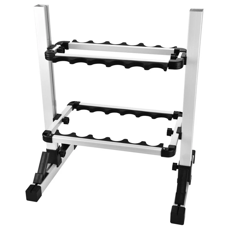 Aluminum Alloy Fishing Rod Rack Storage Holder Stand Up To 12 Rods for All Types of and Combos | Спорт и развлечения