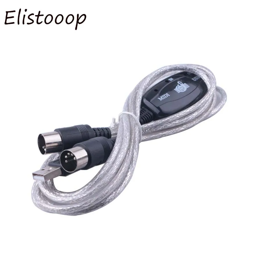 MIDI USB IN-OUT Interface Cable Cord Line Converter PC to Music Keyboard Adapter | Audio &amp Video Cables