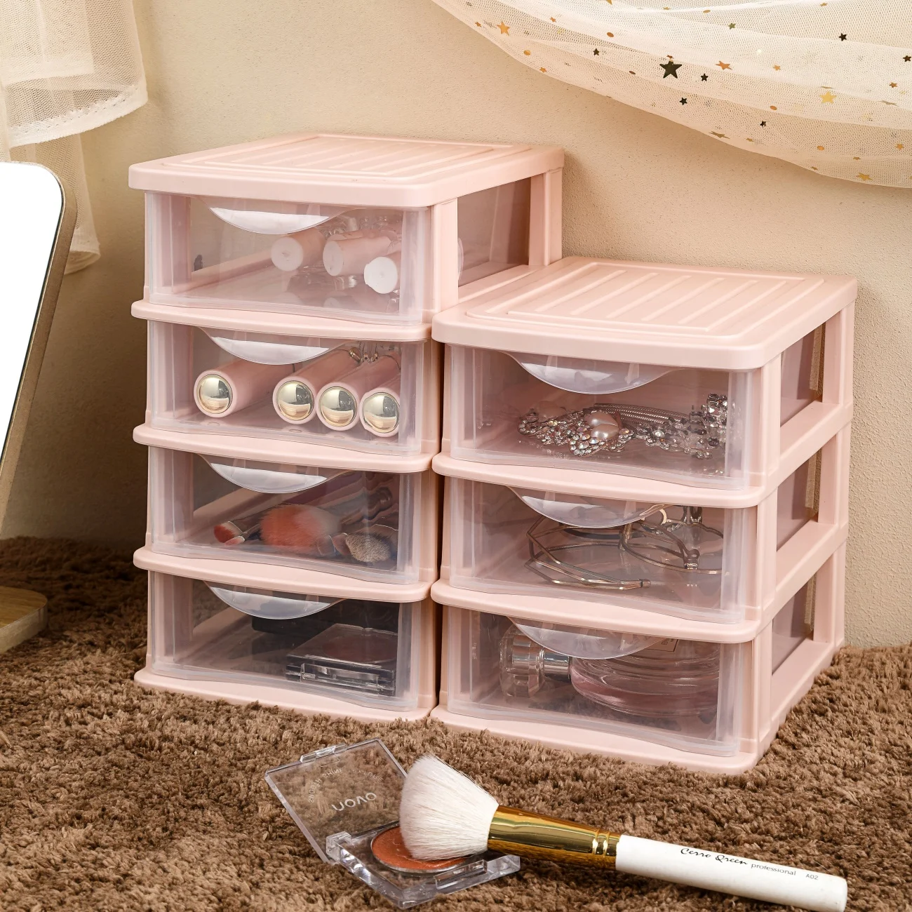 Desktop Sundries Storage Box Cosmetic Jewelry Organizer Makeup Brush Holder Make Up Container Nail Polish Lipsticks Bin | Дом и сад