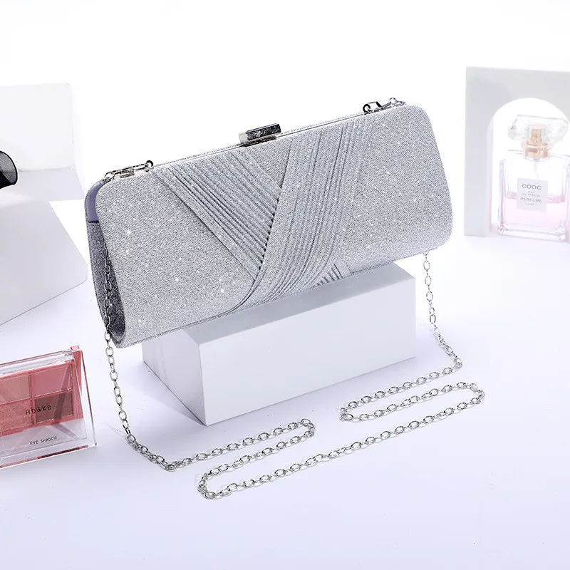 

New Women Evening Bag Satin Bridal Diamante Ladies Day Clutch Envelope Handbag Wedding Chain Bag Lady Crossbody Mini Bag 2022