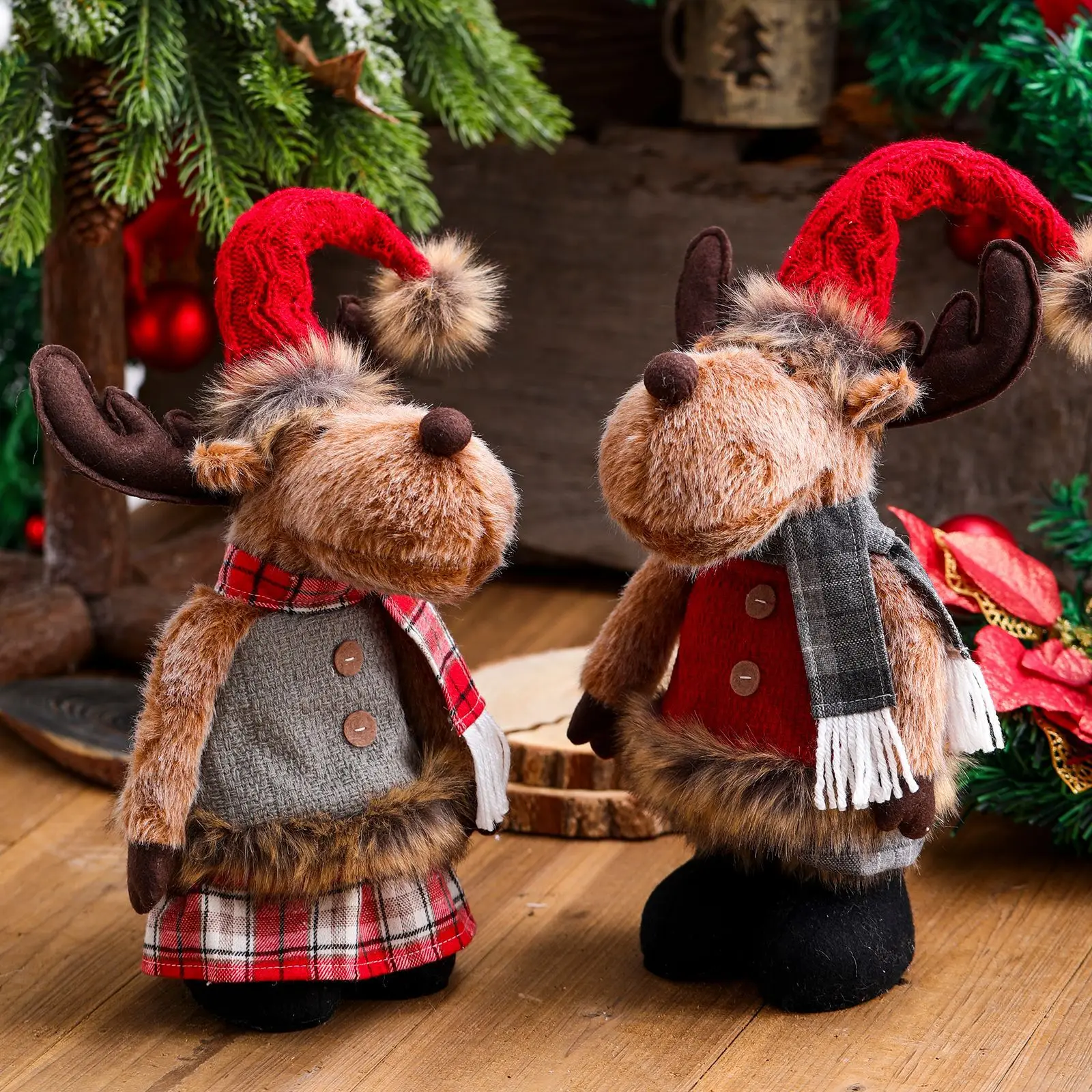 

2021 new Elk Doll Ornaments Children's Gifts Plush Toys Standing Ornaments Christmas Santa Claus