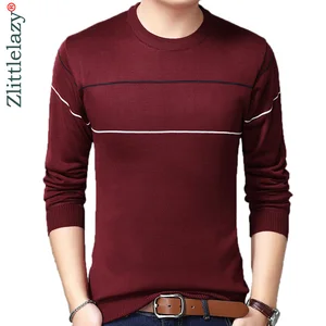 2021 брендовый весенний пуловер, полосатый мужской свитер, мужские трикотажные свитера, Мужская одежда, приталенный трикотаж, модная одежда 41515