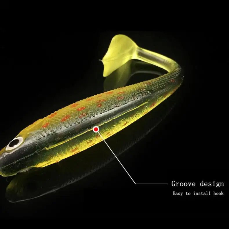 5 шт./лот красочные воблер T хвост мягкие приманки 9 см 5g задняя паз Swimbait Радуга
