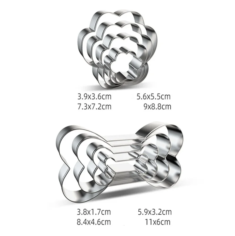 4 шт. собаке кость нержавеющая сталь форма для печенья из четырех частей Собачья