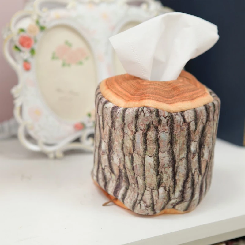 Деревянная подушка в виде бревна тканевая коробка деревянная текстура пня для