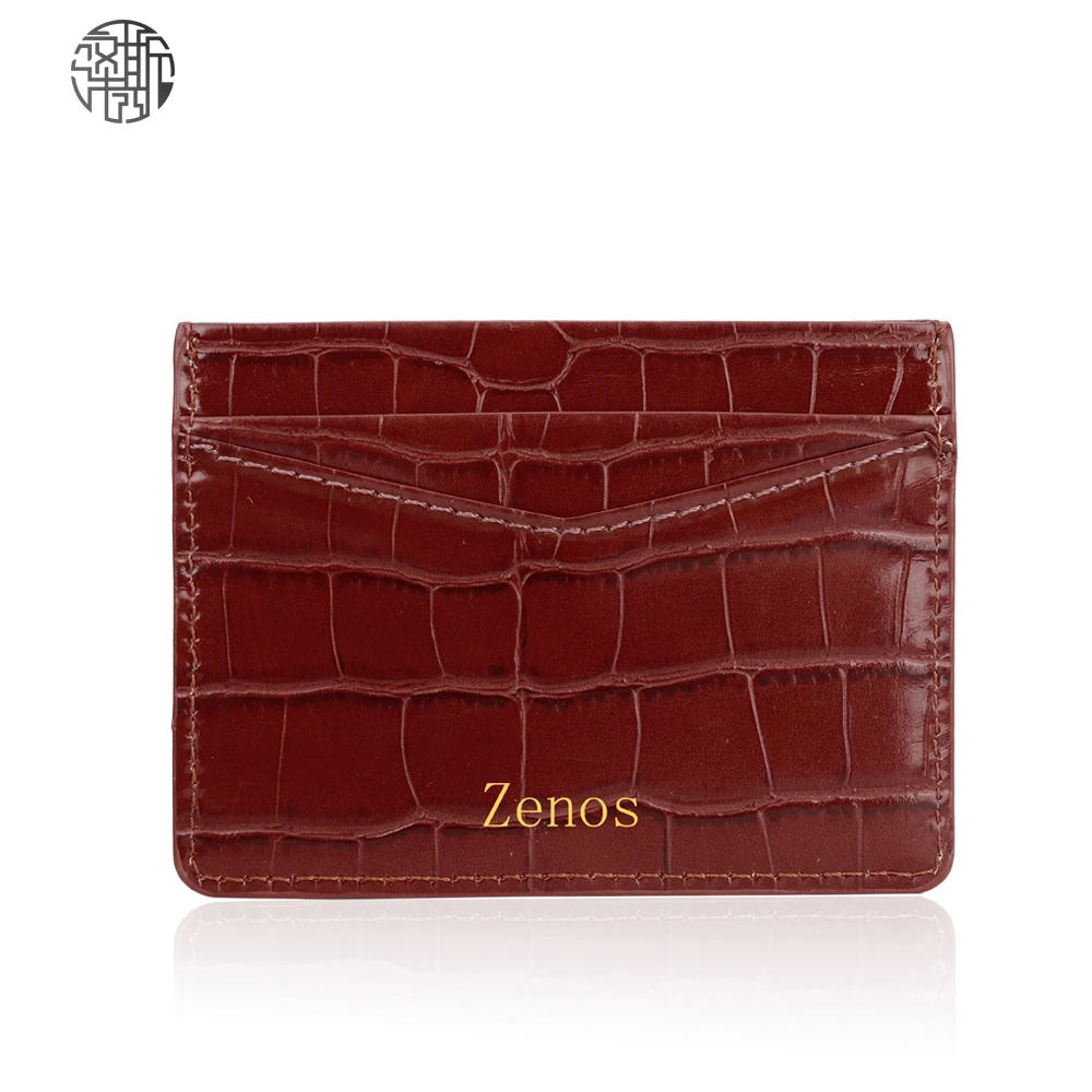 Zenos кредитный держатель для карт премиум класса из искусственной кожи с узором